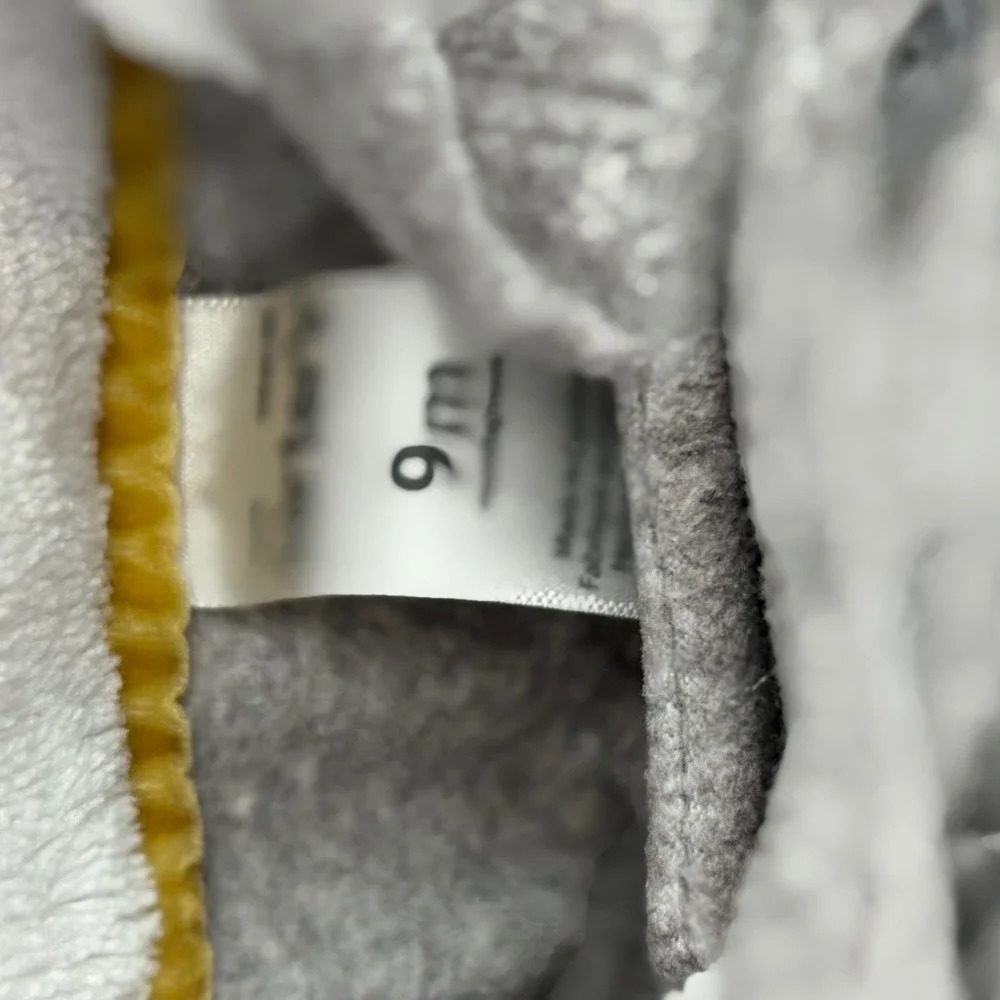 Carter's Fleece Hooded Jacket Baby 9M Gray Excellent‎ Bear Ears Double Peacoat